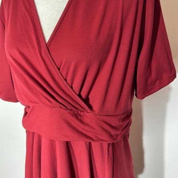 Allegrace Red V-Neck Pullover Blouse - 2X - Picture 2 of 6
